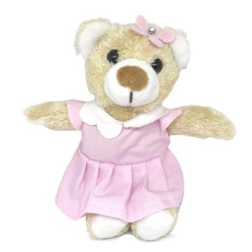 Pink teddy bear keyring