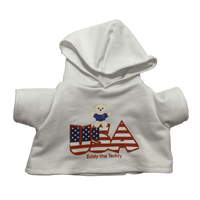 White USA Eddy The Teddy Hoodie